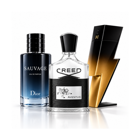 Zestaw 3 perfum | Sauvage Dior Eau de Parfum – 100 ml | Aventus Creed Eau de Parfum – 100 ml | Bad Boy Extreme Carolina Herrera Eau de Parfum – 100 ml